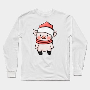 Cute Pig Drawing Long Sleeve T-Shirt